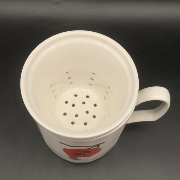 Chuan Kuo Fine Porcelain Tea Cup Steeping Mug Strainer Xinwei Year Red Lantern - Picture 6 of 13